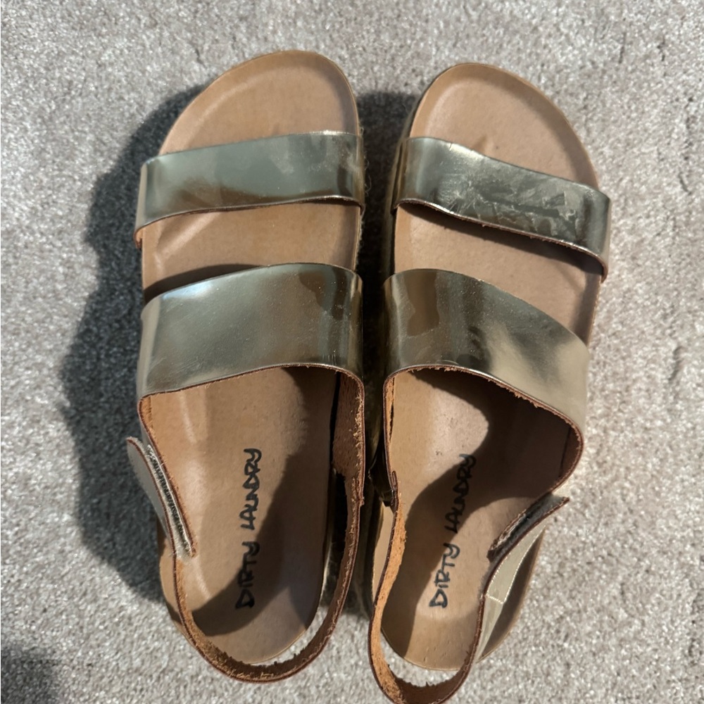 Dirty Laundry Gold Platform Sandals - Size 8.5